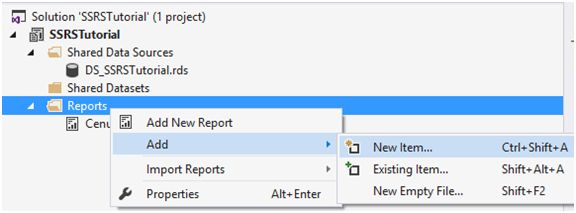 Creating SSRS Report